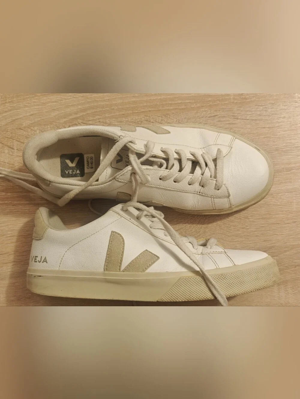 Veja Campo White Natural Grey Suede Sneakers Women’s US 9 Leather Casual